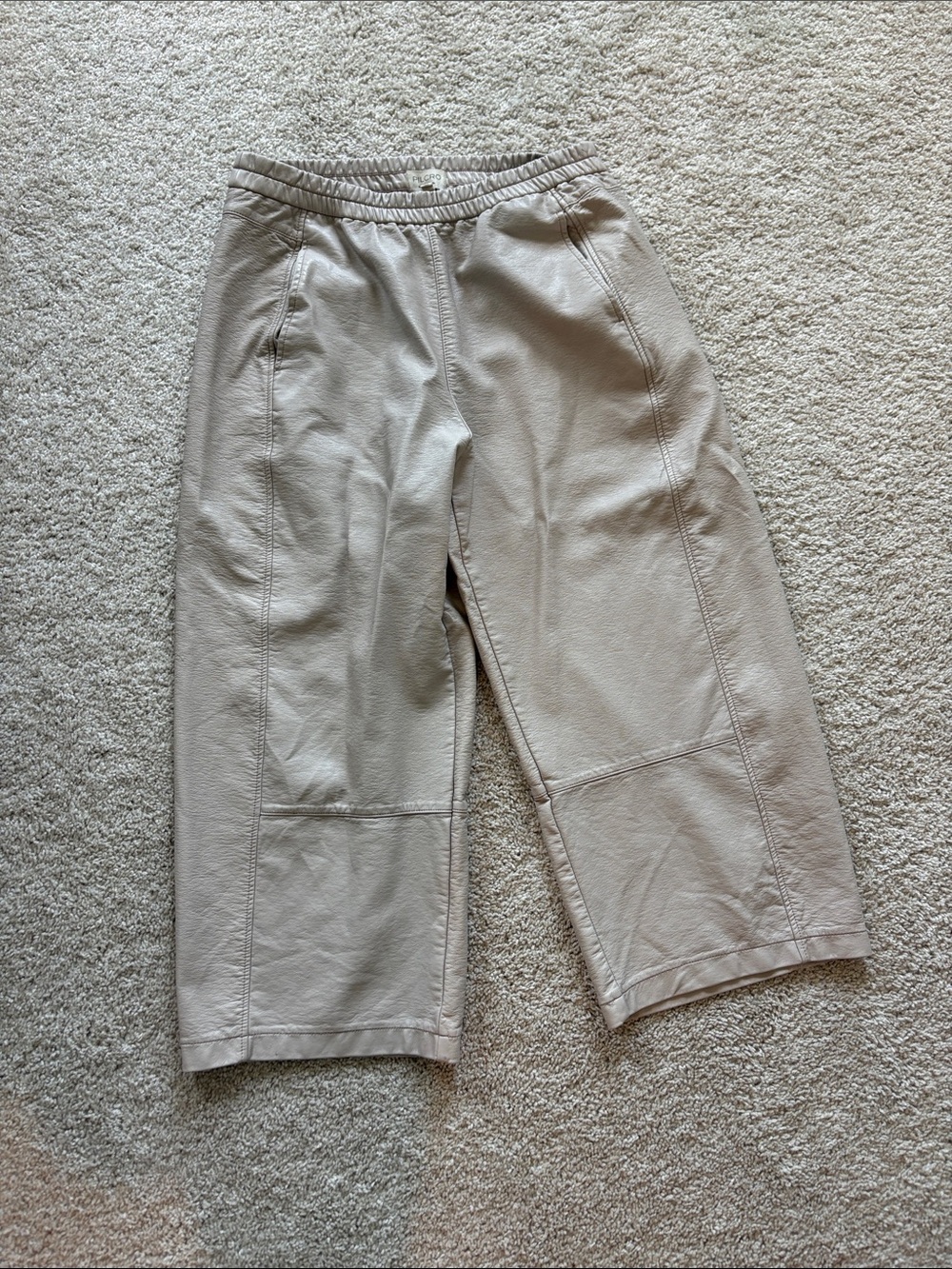 Pilcro Light Beige Cropped Jogger Pants
